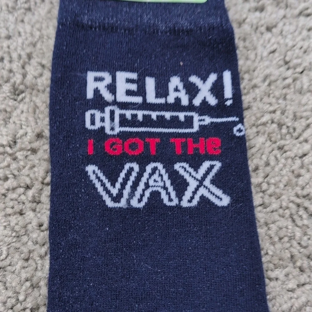 Novelty‎ Socks Relax I Got The Vax Nurse Doctor Gift Funny Nursing Med